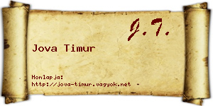 Jova Timur névjegykártya